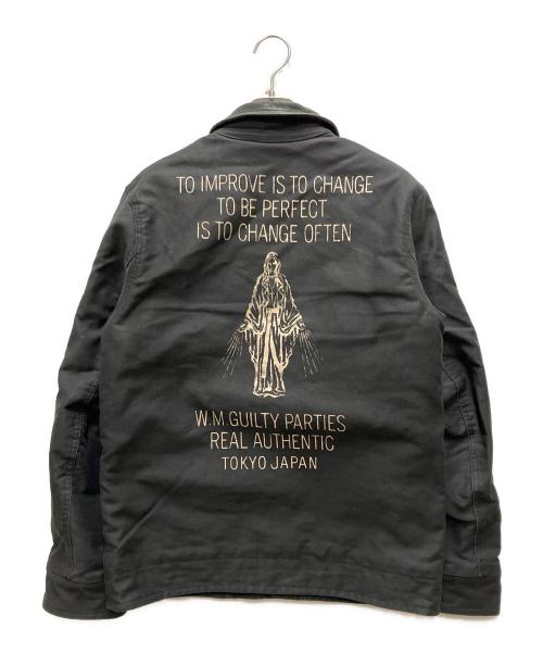 WACKO MARIA（ワコマリア）WACKO MARIA (ワコマリア) レザーカラーN-1デッキジャケット ブラック サイズ:Mの古着・服飾アイテム