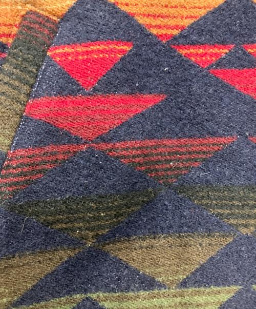 PENDLETON（ペンドルトン）PENDLETON (ペンドルトン) 90s レザー切り替えネイティブ柄ウールジャケット ネイビー サイズ:Mの古着・服飾アイテム