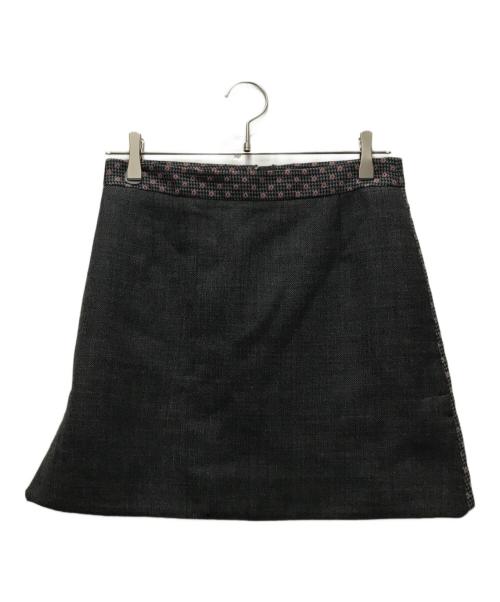 LOUIS VUITTON（ルイ ヴィトン）LOUIS VUITTON (ルイ ヴィトン) シルク混 千鳥柄ミニスカート グレー サイズ:36の古着・服飾アイテム