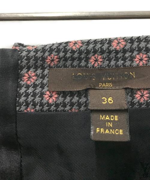 LOUIS VUITTON（ルイ ヴィトン）LOUIS VUITTON (ルイ ヴィトン) シルク混 千鳥柄ミニスカート グレー サイズ:36の古着・服飾アイテム