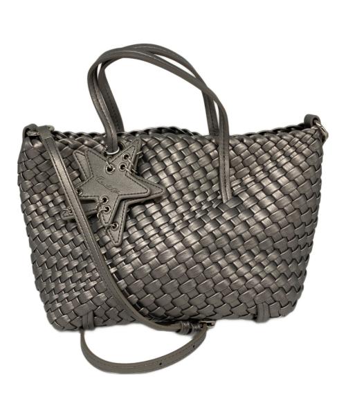 ECoDAY（エコデイ）ecoday (エコデイ) 2way Woven Bag シルバーの古着・服飾アイテム