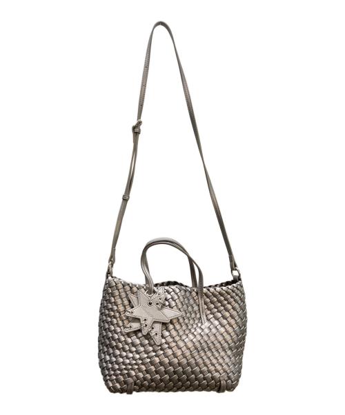 ECoDAY（エコデイ）ecoday (エコデイ) 2way Woven Bag シルバーの古着・服飾アイテム