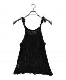 Jean Paul Gaultier FEMME（ジャンポールゴルチエ フェム）の古着「透け編みニットキャミ」｜ブラック