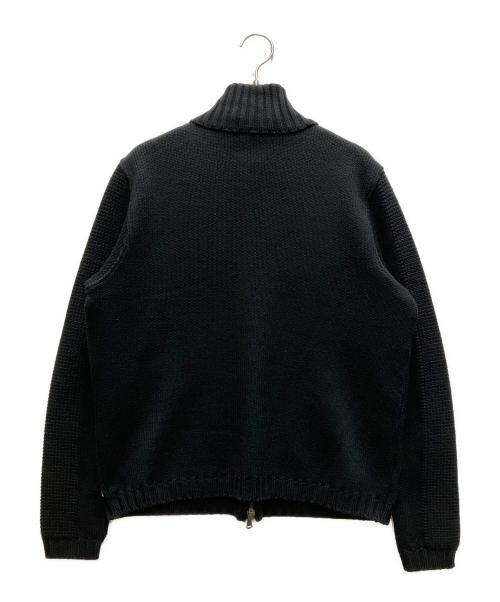 EMPORIO ARMANI（エンポリオ アルマーニ）EMPORIO ARMANI (エンポリオ アルマーニ) 90s～00s レザーニット切替ジャケット ブラック サイズ:Sの古着・服飾アイテム