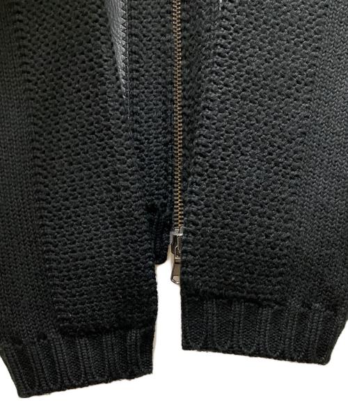 EMPORIO ARMANI（エンポリオ アルマーニ）EMPORIO ARMANI (エンポリオ アルマーニ) 90s～00s レザーニット切替ジャケット ブラック サイズ:Sの古着・服飾アイテム