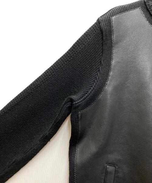 EMPORIO ARMANI（エンポリオ アルマーニ）EMPORIO ARMANI (エンポリオ アルマーニ) 90s～00s レザーニット切替ジャケット ブラック サイズ:Sの古着・服飾アイテム