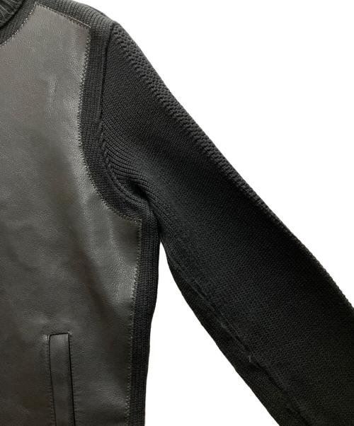 EMPORIO ARMANI（エンポリオ アルマーニ）EMPORIO ARMANI (エンポリオ アルマーニ) 90s～00s レザーニット切替ジャケット ブラック サイズ:Sの古着・服飾アイテム