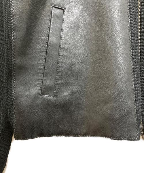 EMPORIO ARMANI（エンポリオ アルマーニ）EMPORIO ARMANI (エンポリオ アルマーニ) 90s～00s レザーニット切替ジャケット ブラック サイズ:Sの古着・服飾アイテム