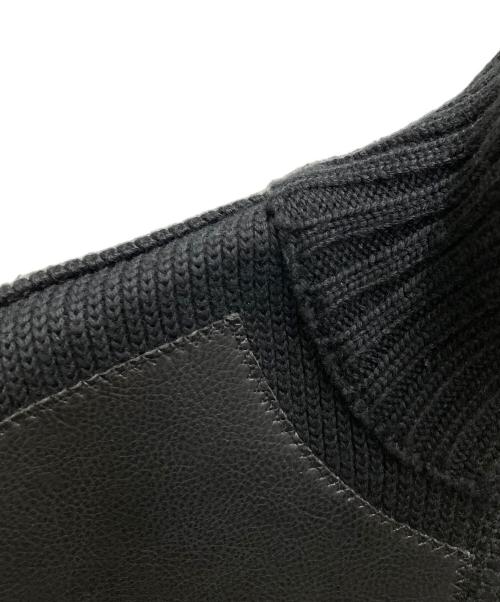 EMPORIO ARMANI（エンポリオ アルマーニ）EMPORIO ARMANI (エンポリオ アルマーニ) 90s～00s レザーニット切替ジャケット ブラック サイズ:Sの古着・服飾アイテム