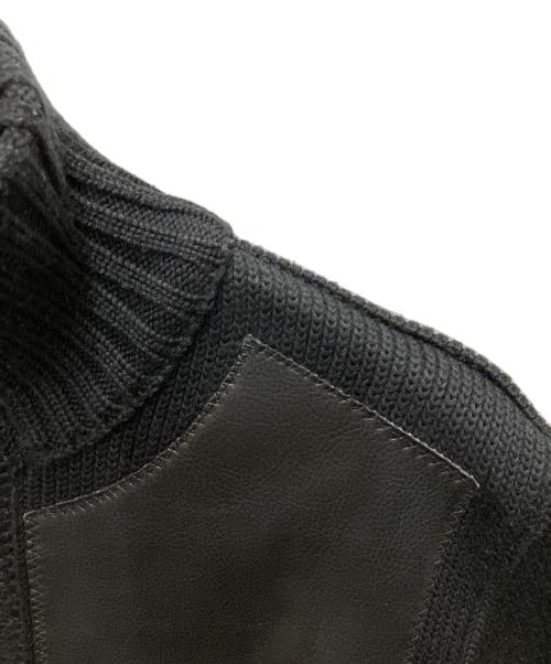 EMPORIO ARMANI（エンポリオ アルマーニ）EMPORIO ARMANI (エンポリオ アルマーニ) 90s～00s レザーニット切替ジャケット ブラック サイズ:Sの古着・服飾アイテム