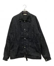 SLOW&CO（スロウアンドコー）の古着「リネントラッカージャケット」｜ブラック