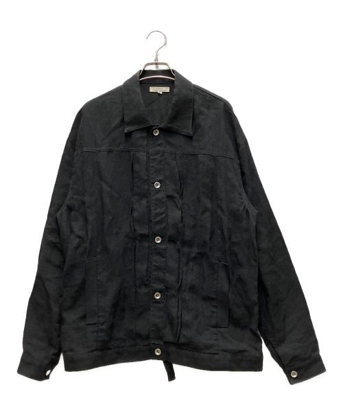 SLOW&CO（スロウアンドコー）SLOW&CO (スロウアンドコー) リネントラッカージャケット ブラック サイズ:3の古着・服飾アイテム