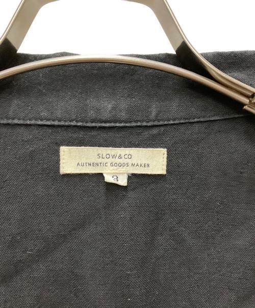 SLOW&CO（スロウアンドコー）SLOW&CO (スロウアンドコー) リネントラッカージャケット ブラック サイズ:3の古着・服飾アイテム