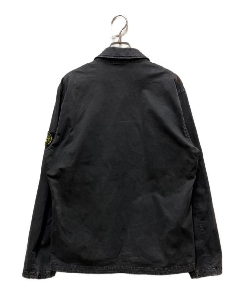 STONE ISLAND（ストーンアイランド）STONE ISLAND (ストーンアイランド) OLD Treatment Organic Cotton Overshirt ブラック サイズ:Mの古着・服飾アイテム