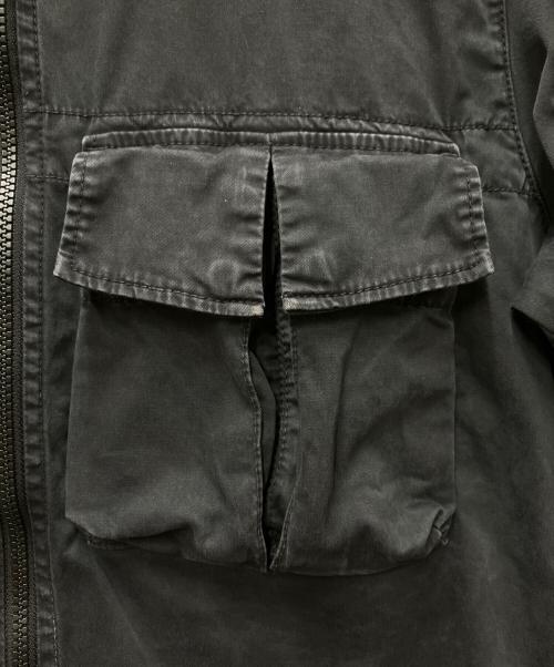 STONE ISLAND（ストーンアイランド）STONE ISLAND (ストーンアイランド) OLD Treatment Organic Cotton Overshirt ブラック サイズ:Mの古着・服飾アイテム