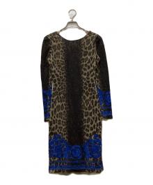 VERSACE（ヴェルサーチ）の古着「ヒョウ柄ワンピース」｜グレー