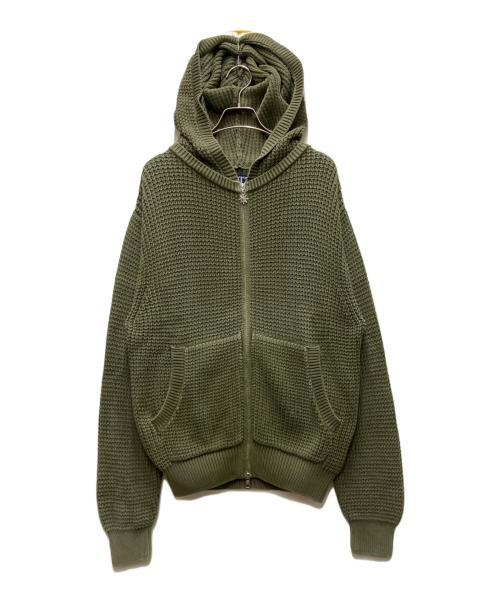 BoTT（ボット）BoTT (ボット) Knit Zip Hoodie グリーン サイズ:Lの古着・服飾アイテム