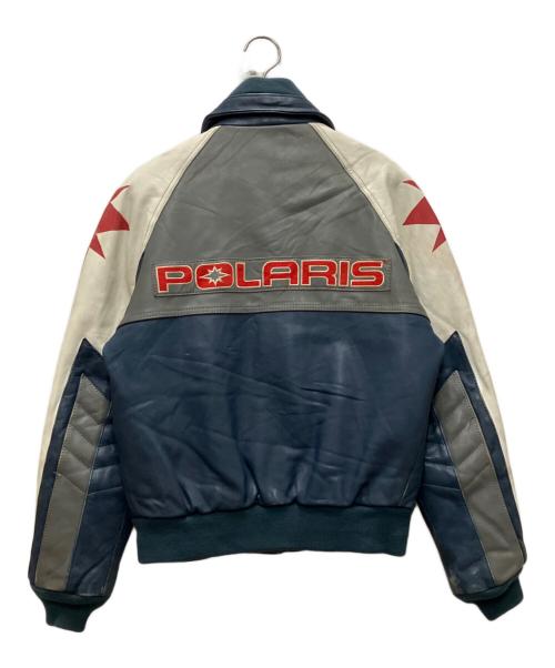 Polaris（ポラリス）POLARIS (ポラリス) レザーレーシングジャケット ネイビー サイズ:Sの古着・服飾アイテム