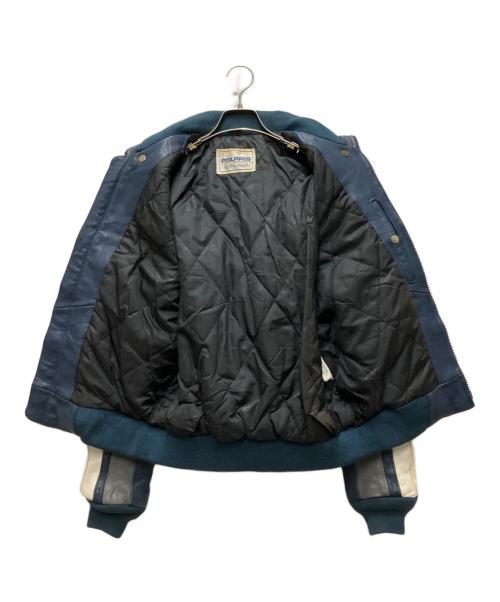 Polaris（ポラリス）POLARIS (ポラリス) レザーレーシングジャケット ネイビー サイズ:Sの古着・服飾アイテム