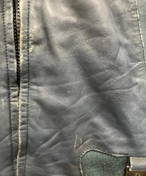 Polaris（ポラリス）POLARIS (ポラリス) レザーレーシングジャケット ネイビー サイズ:Sの古着・服飾アイテム