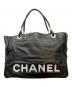 CHANEL (シャネル) カメリアロゴトートバッグ ブラック：200000円