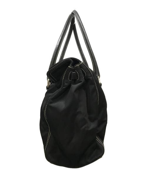 PRADA（プラダ）PRADA (プラダ) ナイロンレザーコンビハンドバッグ ブラックの古着・服飾アイテム