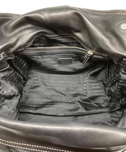 PRADA（プラダ）PRADA (プラダ) ナイロンレザーコンビハンドバッグ ブラックの古着・服飾アイテム
