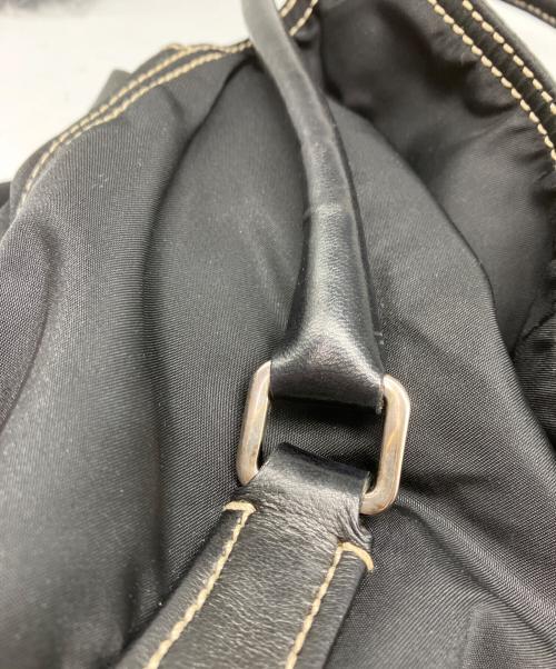 PRADA（プラダ）PRADA (プラダ) ナイロンレザーコンビハンドバッグ ブラックの古着・服飾アイテム