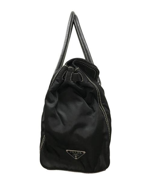 PRADA（プラダ）PRADA (プラダ) ナイロンレザーコンビハンドバッグ ブラックの古着・服飾アイテム
