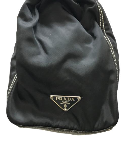 PRADA（プラダ）PRADA (プラダ) ナイロンレザーコンビハンドバッグ ブラックの古着・服飾アイテム