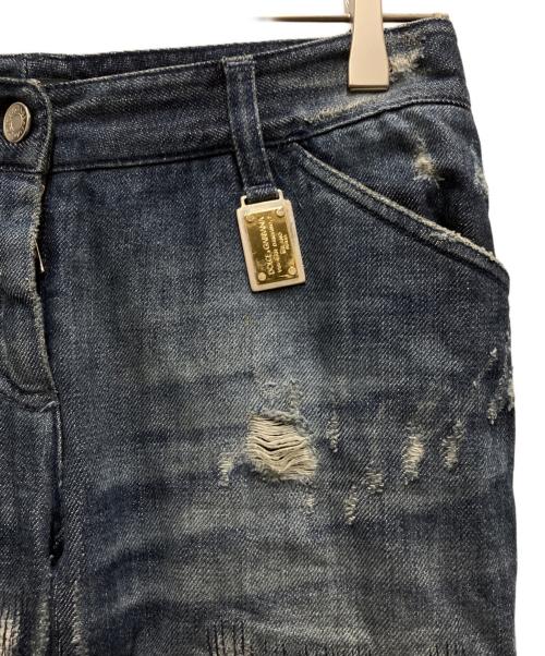 DOLCE & GABBANA（ドルチェ＆ガッバーナ）DOLCE & GABBANA (ドルチェ＆ガッバーナ) ダメージデニムパンツ インディゴ サイズ:36の古着・服飾アイテム