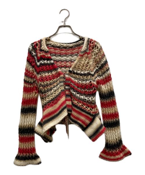 PERVERZE（パーバーズ）PERVERZE (パーバーズ) Face Hand Knit Cardigan マルチカラー サイズ:FREEの古着・服飾アイテム
