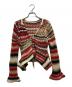 PERVERZE（パーバーズ）の古着「Face Hand Knit Cardigan」｜マルチカラー