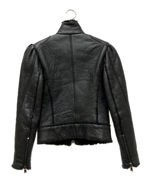 DOLCE & GABBANA（ドルチェ＆ガッバーナ）DOLCE & GABBANA (ドルチェ＆ガッバーナ) ラムスキンボアジャケット ブラック サイズ:36の古着・服飾アイテム
