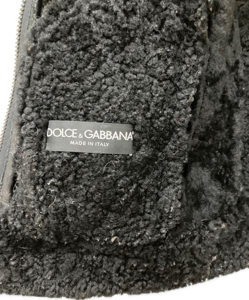 DOLCE & GABBANA（ドルチェ＆ガッバーナ）DOLCE & GABBANA (ドルチェ＆ガッバーナ) ラムスキンボアジャケット ブラック サイズ:36の古着・服飾アイテム