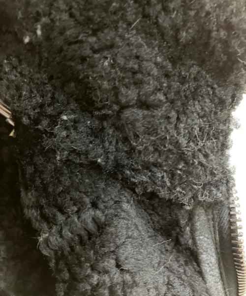 DOLCE & GABBANA（ドルチェ＆ガッバーナ）DOLCE & GABBANA (ドルチェ＆ガッバーナ) ラムスキンボアジャケット ブラック サイズ:36の古着・服飾アイテム