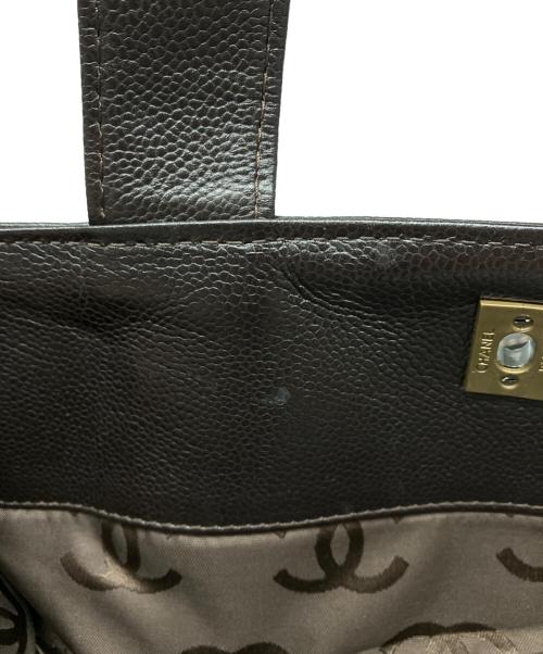 CHANEL（シャネル）CHANEL (シャネル) ココマーク ターンロック キャビアスキン 2WAYトートバッグ ブラウンの古着・服飾アイテム