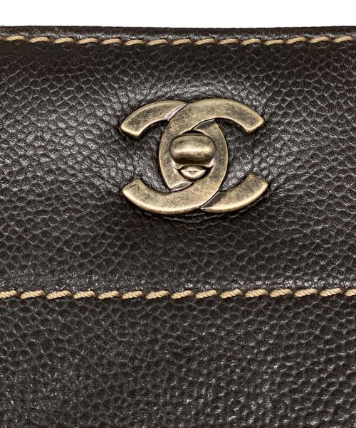 CHANEL（シャネル）CHANEL (シャネル) ココマーク ターンロック キャビアスキン 2WAYトートバッグ ブラウンの古着・服飾アイテム