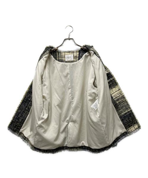 Ameri（アメリ）AMERI (アメリ) LADY LIKE PRINT TWEEDS JACKET ブラック×イエロー サイズ:Sの古着・服飾アイテム