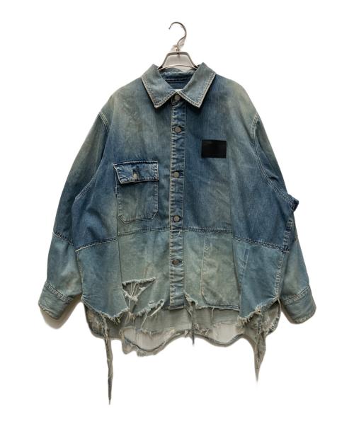 jieda（ジエダ）Jieda (ジエダ) 23AW 2TONE DAMAGE OVER DENIM SHIRT ブルー サイズ:1の古着・服飾アイテム
