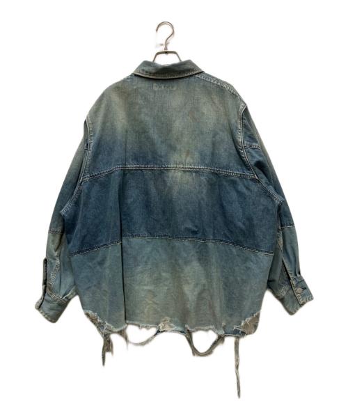 jieda（ジエダ）Jieda (ジエダ) 23AW 2TONE DAMAGE OVER DENIM SHIRT ブルー サイズ:1の古着・服飾アイテム
