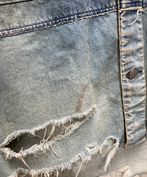 jieda（ジエダ）Jieda (ジエダ) 23AW 2TONE DAMAGE OVER DENIM SHIRT ブルー サイズ:1の古着・服飾アイテム