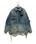 Jieda（ジエダ）の古着「23AW 2TONE DAMAGE OVER DENIM SHIRT」｜ブルー