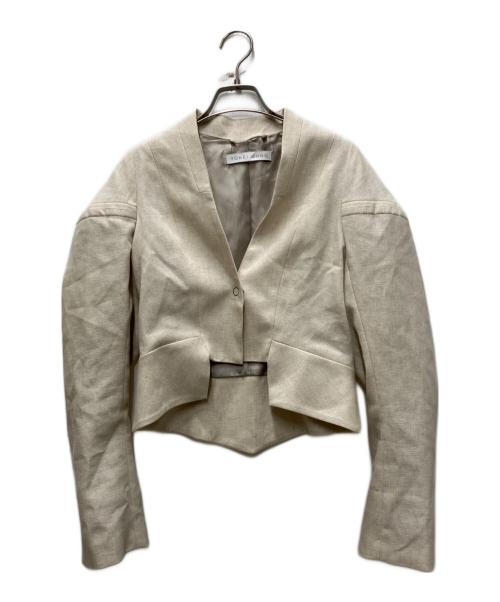 YOHEI OHNO（ヨウヘイオオノ）YOHEI OHNO (ヨウヘイオオノ) Tel Aviv Short Jacket ベージュ サイズ:36の古着・服飾アイテム