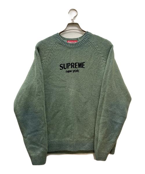 SUPREME（シュプリーム）SUPREME (シュプリーム) 24FW Flocked Logo Sweater グリーン サイズ:Sの古着・服飾アイテム