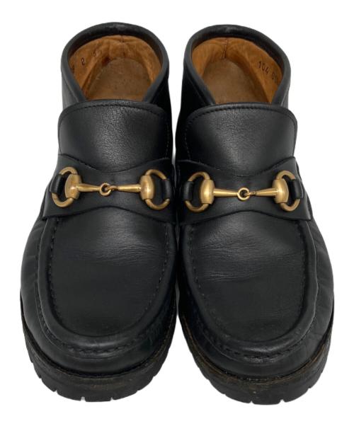 GUCCI（グッチ）GUCCI (グッチ) ホースビッモカシンブーツ ブラック サイズ:5 1/2の古着・服飾アイテム