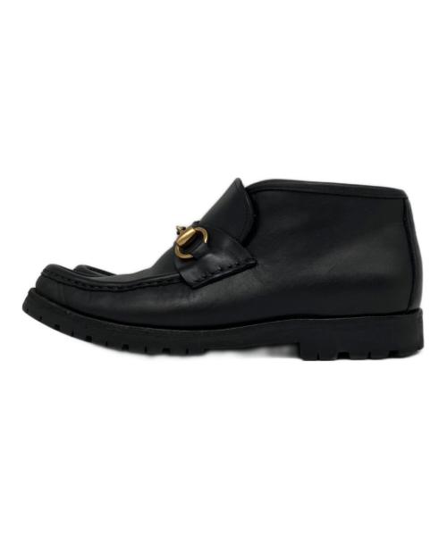 GUCCI（グッチ）GUCCI (グッチ) ホースビッモカシンブーツ ブラック サイズ:5 1/2の古着・服飾アイテム