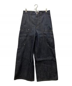 中古・古着通販】Abuku (アブク) ワイドタックカラードデニムパンツ
