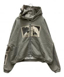 BASTARD（バスタード）の古着「PUNK PRINT APPLIQUE HOODIE」｜グレー