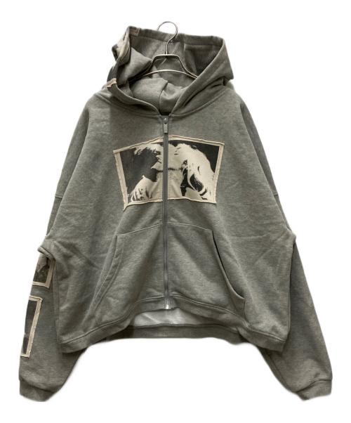 BASTARD（バスタード）BASTARD (バスタード) PUNK PRINT APPLIQUE HOODIE グレー サイズ:Ｓの古着・服飾アイテム